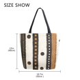 thumbnail image 5 of FORMRS Womens Canvas Tote Bag with Zipper Inner Pocket Shoulder Handbag, Beige Abstract Dots, 5 of 7