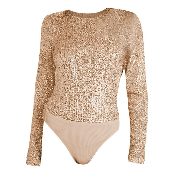 Crew Neck Bodysuit for Women Second-skin Feel Thong T-shirt Body Suits Tops