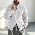 thumbnail image 6 of FOPSUFGWFO Cable Knit Cardigan for Men Solor Collar Loose Zipper Sweaters Long Sleeve V-Neck Tops for Fall Winter M, 6 of 6