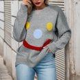 thumbnail image 2 of Gibobby Suéter casual mujer, Suéter de Manga Larga algodón a Rayas con Cuello Redondo Suéter para Mujer(Gris,M), 2 of 5