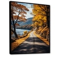 thumbnail image 2 of Designart "Yellow Forest Journey A Scenic Road III" Landscape & Nature Floater Framed Canvas Art Print, 2 of 7