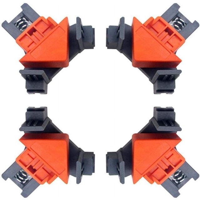 Clampas de ángulo de 90 grados, Clamps para carpintería, conjunto de 4 fijadores de clip de esquina de abrazadera de ángulo multifunción para carpintería, ingeniería, marco de fotos DIY Han