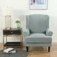thumbnail image 2 of Jacquard Wingback Chair Covers, 2 Piece Stretch Chair Slipcovers Wing Chair Covers Furniture Covers for Wingback Chairs, 2 of 8