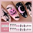 thumbnail image 2 of Fofosbeauty 24pcs Press on Nails, Artificial Acrylic Nails for Salon Quality in Seconds,Almond French Pink Pumpkin Spice Girl Star Glitter, 2 of 8