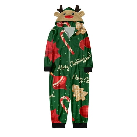 

Family Picture Outfits Christmas Suit Cartoon Gift Sugar Prints Deer Suit Homewear Hoodie Jumpsuit Friends Party Casual Family Matching Pajamas Red 2 Years - 3 Years