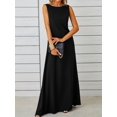 thumbnail image 2 of Mengpipi Womens Dresses Sleeveless Elegant Crew Neck A-Line Maxi Dresses S-XXL, 2 of 5