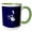 Green/White, variant on 3drose, Kiteboarder Turning the World Upside Down White Vector, 15oz Mug