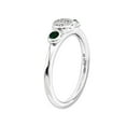 thumbnail image 4 of Lab Created Emerald Ring with Diamonds 1/5 Carat (ctw) in Sterling Silver, 4 of 4