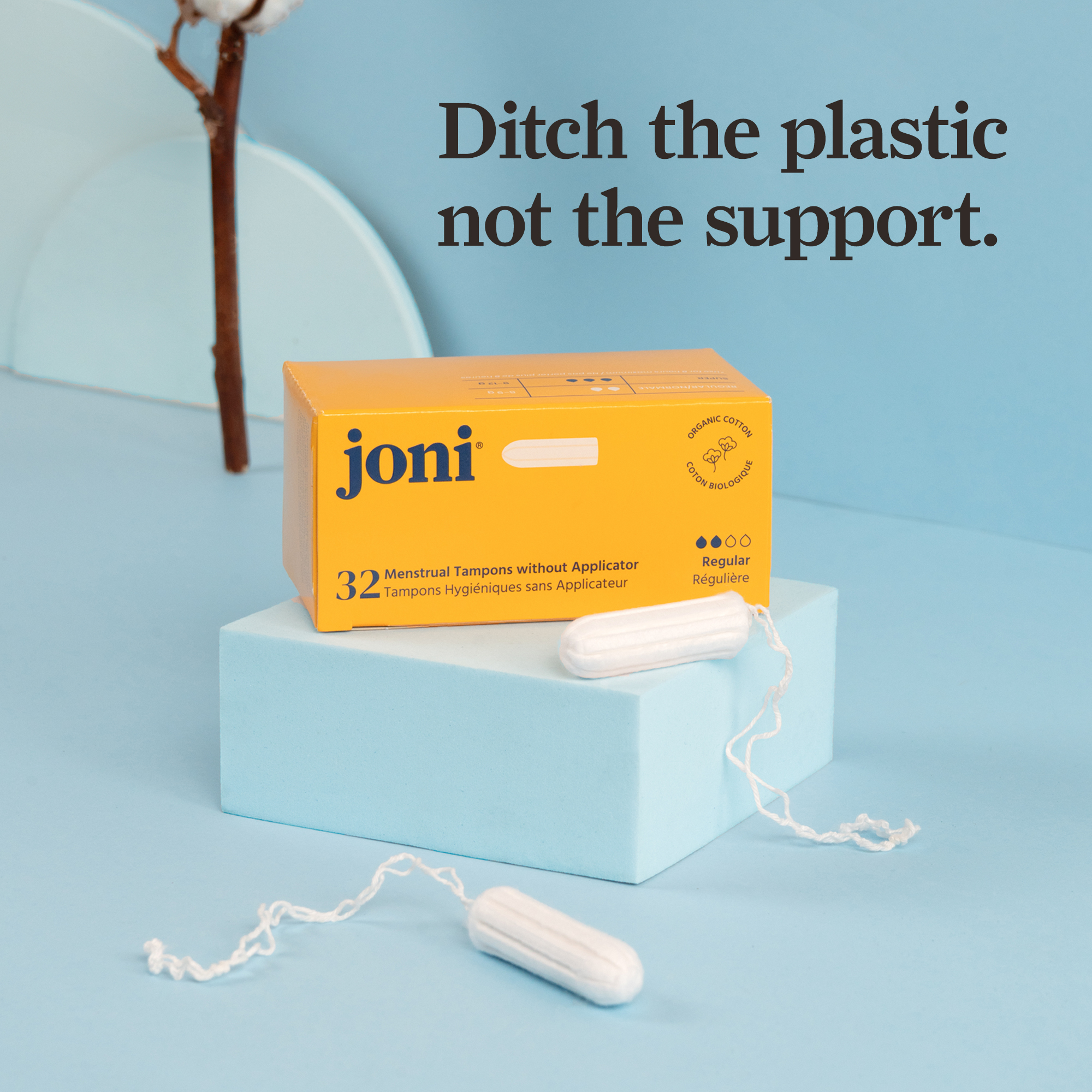 Tampons réguliers en coton biologique joni, 32 unités