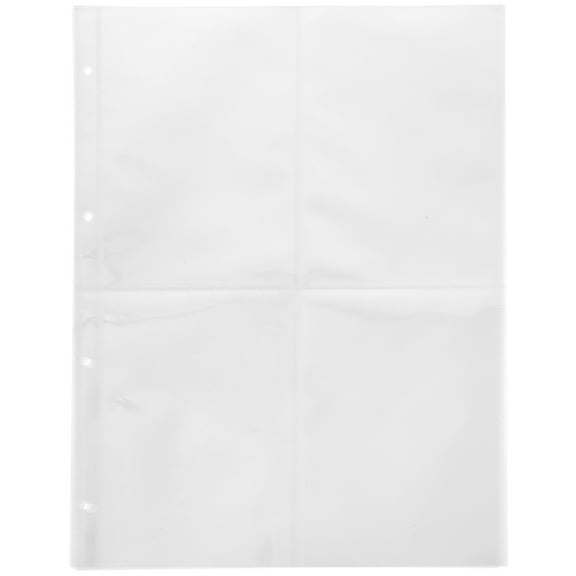 60pcs Folder Binder Pages Clear Photo Album Refill Pages Protective Photo Sleeves for Binder