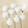 thumbnail image 1 of Soporte organizador de cables de 9 paquetes, clips de cable rectangulares, blancos, 1 of 6