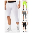 thumbnail image 4 of yeacher Men's Asymmetrical Basketball Compression Pants with Mesh Crotch, Patchwork Design, Lightweight & Stretchy, Available in Grey, Sizes S-2XL, 4 of 6