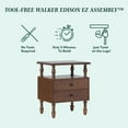 thumbnail image 5 of Vivienne Walker Edison Easy Assembly Solid Wood Spindle 2-Drawer Nightstand, Set of 2 - Dark Brown, 5 of 15