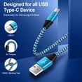 thumbnail image 3 of USB C Car Charger, Dual Port Car Charger Fast Phone Charger Adapter with 2 Pcs 6FT Type C Cables, Car Phone Chargers Compatible with iPhone, Samsung, Android, Car Accessories for Women Men, Blue, 3 of 7