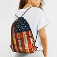 thumbnail image 6 of XMXT Waterproof Gym Bag, American Flag Art Print Drawstring Backpack for Men, s Multicolor, 6 of 8