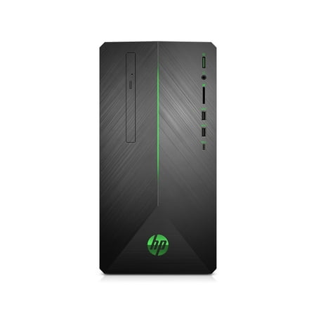 HP Pavilion Gaming Desktop Tower, AMD Ryzen 5 2400G, NVIDIA GeForce GTX 1050 Graphics, 1TB HDD, 8GB SDRAM, DVD, Mouse and Keyboard, Shadow Black with Green LED Lighting, (Best Gaming Hdd 2019)