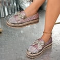 thumbnail image 5 of Pink Fashionable Flat Shoes For Women With Bow-Knot And Rhinestone Embellishment Thick-Soled And Sequined For Various Occasions, 5 of 8