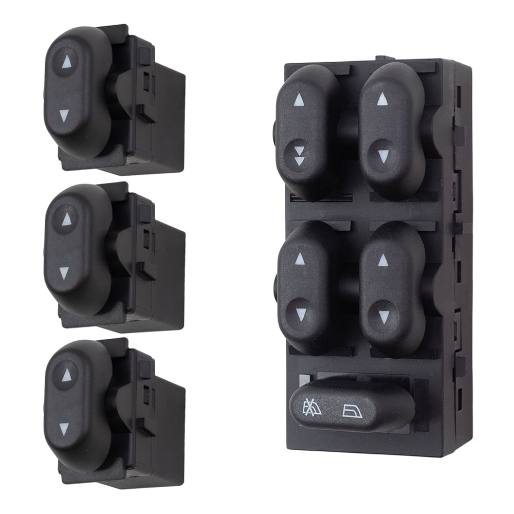 Brock Replacement Power Window Switches 4 Piece Set Compatible with
