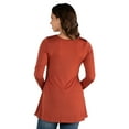 thumbnail image 3 of 24seven Comfort Apparel Flared Long Sleeve Henley Maternity Top, 3 of 4