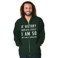 thumbnail image 5 of History Repeats Itself Dinosaur Pet Zip Up Hoodie Men's Women's Brisco Brands M, 5 of 6