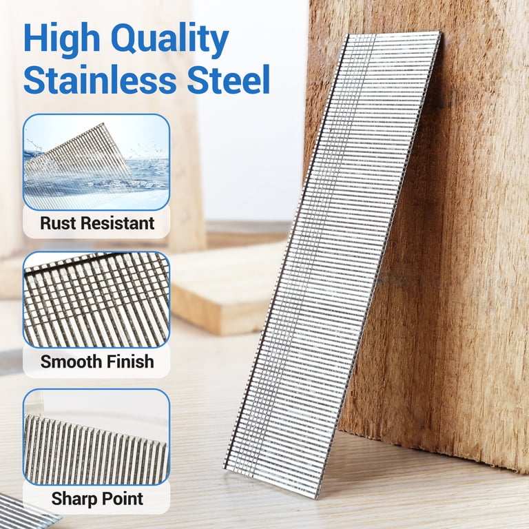 Meite 18 Gauge Stainless Steel Brad Nails – 1-1/4 Inch, 304SS, 2,000 Counts For Pneumatic & Electric Nailers, Indoor/Outdoor Use