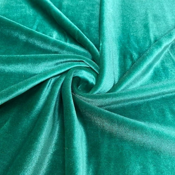 DECORATIVE SILK INC. Polyester Stretch Velvet Fabric 60" inches Wide By the Yard( TEAL )