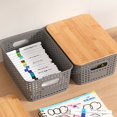 thumbnail image 7 of BAETEUY 6Pcs Plastic Storage Baskets with Lid - Handle Design Large Capacity Stackable Storage Container, 7 of 7
