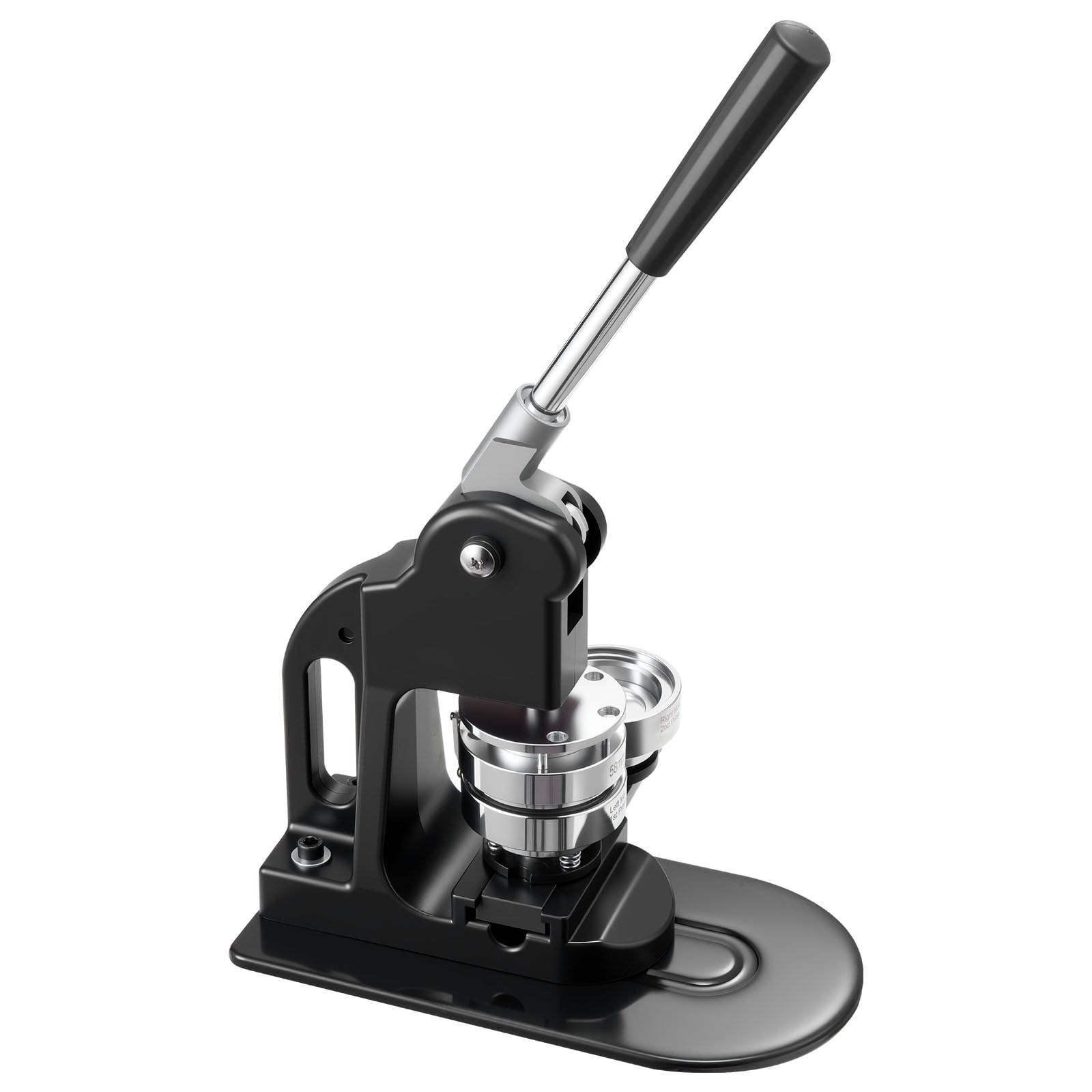 KFFKFF Button Maker Machine, 2.25 in, Badge Maker with 500pcs Button Supplies, Circle Cutter, Hex Tools, and Instruction Manual, Comfortable Grip, Ideal for Custom Badges, Pins, and Keychains, Black