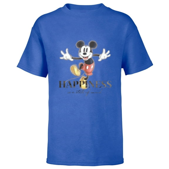 Disney 100 Anniversary Mickey Mouse D100 Quote Happiness - Short Sleeve T-Shirt for Kids - Customized-Royal