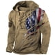 thumbnail image 1 of Blusa con capucha de manga larga para hombre, sudadera con capucha, verde, azul, verde claro, marrón, con capucha, estampados gráficos, estampado de bandera, con cordones, para deportes al aire libre,, 1 of 2