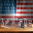 thumbnail image 6 of Independence Day Table Decoration Patriotic Wooden Sign 4th of July Centerpiece Letters Sign Stars and Stripes Tiered Tray Decor for Independence Day Decorations, 6 of 9