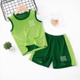 thumbnail image 4 of TOWED22 Infant Toddler Boy Sleeveless Tank Shirt + Graphic Shorts 2pcs Summer Outfits Clothes Casual Set(Green,2-3 Y), 4 of 4