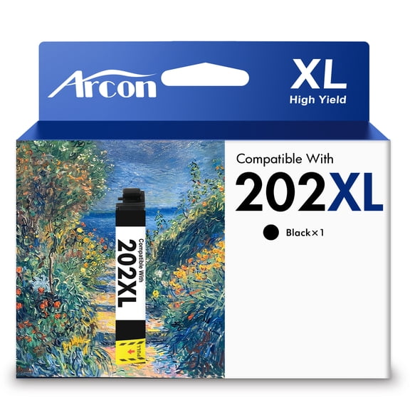 202 XL Ink Cartridges 1 x Black Compatible for 202XL 202 202 XL Black Printer Ink for WF-2860 Expression Home XP-5100 T202 T202XL