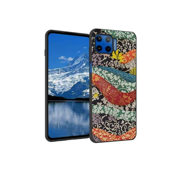 Compatible with Moto G 5G Plus Phone Case, apanese-traditional-textile-3 Case Men Women, Flexible Silicone Shockproof Case for Moto G 5G Plus