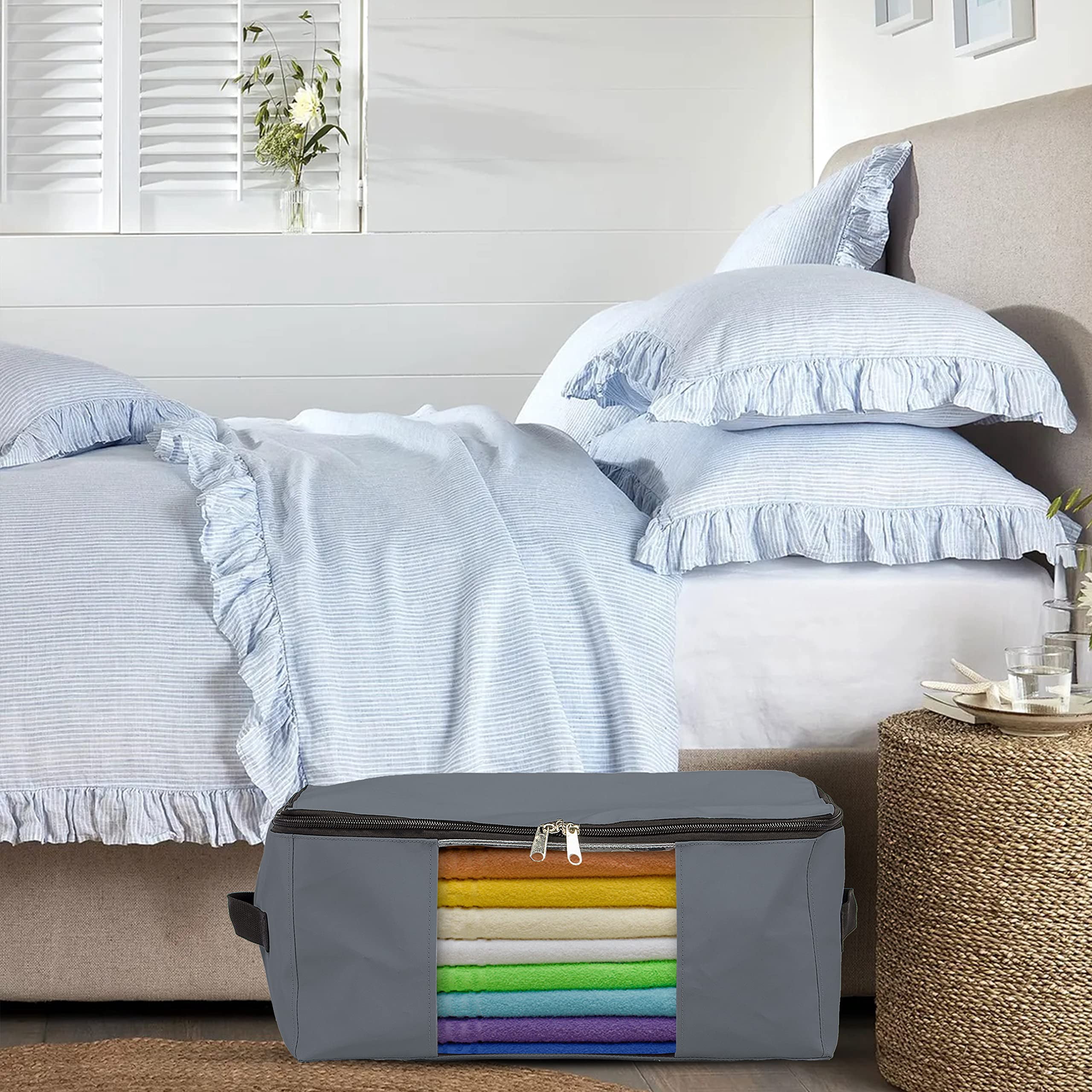 COVERS&ALL Storage Bags, Made of 12 Oz Waterproof, UV-Resistant & Tear-Proof Cover Max Fabric, Multipurpose for Indoors/Outdoors (Pack of 5, Grey)
