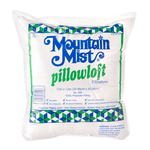 Mountain Mist 12 x 12 Pillowform: Nonallergenic, Poly/Cotton