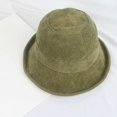 thumbnail image 3 of CoCopeaunts Women Bucket Hat Winter Warm Solid Corduroy Bucket Cap Folding Sunscreen Fisherman Hat for Streetwear All-Match, 3 of 8