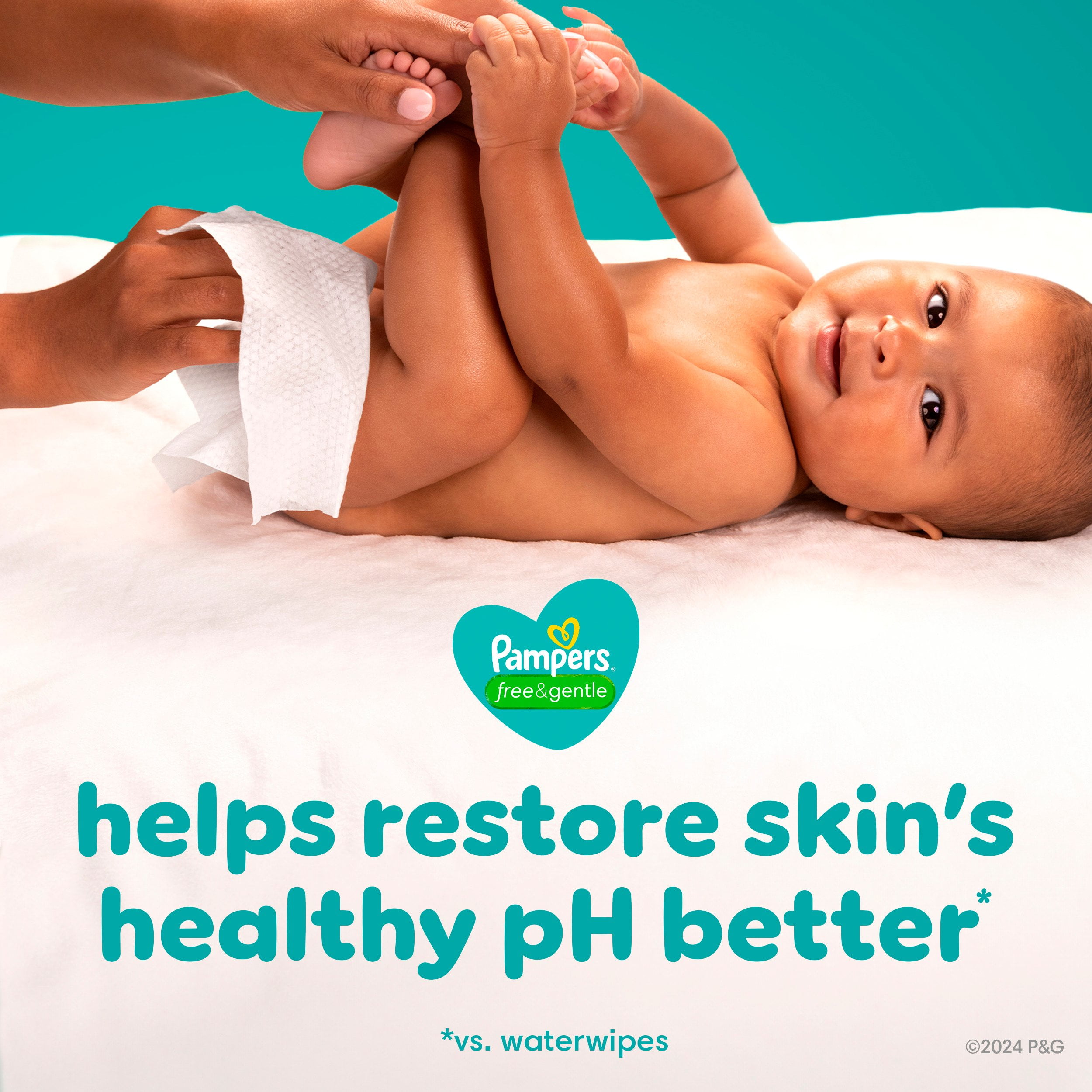 Pampers Free & Gentle Baby Wipes Unscented, 6-Pack 468 Wipes (Select for More Options)