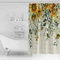 thumbnail image 2 of Pastoral Floral Plant Shower Curtain, 36" x 72", Sage Sunflower Eucalyptus Leaves Beige Waterproof Bathroom Curtain Washable Shower Curtain Set with 12 Hooks, 2 of 6