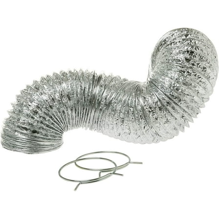GE Appliances Flexible Foil Clothes Dryer Duct with Clamps, 1 Count