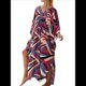 thumbnail image 3 of Vestido Caftán con Estampado Animal para Mujer, Talla Grande, para Playa, Verano 2025 Rojo y Amarillo Talla Única, 3 of 10