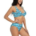 thumbnail image 2 of Kdxio Dolphin Print Women's 2 Piece High Waisted Wrap Spaghetti Strap Summer Swimsuit Bikini Set-XX-Large, 2 of 7