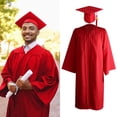 thumbnail image 4 of Conjunto de 3 piezas de uniformes para graduados universitarios, cosplay para estudiantes, escuela japonesa, toga de graduación, sombrero, borlas, colgante, bata de soltero, sombrero, L, rojo, 4 of 5