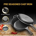 thumbnail image 5 of 2-in-1 Pre-Seasoned Cast Iron Dutch Oven Pot with Skillet Lid Set, 10" Skillet 3QT Pot for Cooking, Baking, Frying and Camping, 5 of 7