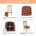 thumbnail image 4 of Red and Green Christmas Plaid Seat Covers for Dining Room Chairs Set Of 4,Stretch Printed Washable Chair Seat Cover with Elastic Ties and Button,Removable Waterproof Couch Cushion Covers, 4 of 6