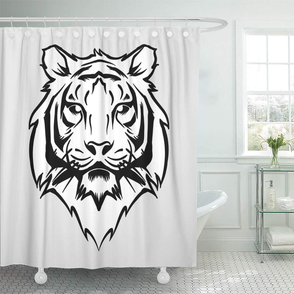 Tiger Glasses Waterproof Bathroom Polyester Shower Curtain Liner Water Resistant 