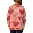 thumbnail image 5 of Valentine Day Scrub Tops for Woman Button Down Love Heart Print Plus Size Scrub Tops V Neck Short Sleeve Quick Dry Medical Uniforms with Pockets Watermelon Red S, 5 of 5