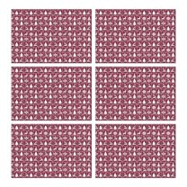 Red Christmas Deer and Tree Pattern Summer Placemats Table Placemats Set Of 6-Linen Kitchen Washable Placemats Table Mats 11.8"x17.7" Non-Slip Heat Resistant