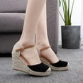 thumbnail image 4 of AXXD Black Sandals for Women Wedge Gladiators Summer Mothers Day, 4 of 9