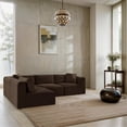thumbnail image 2 of Meridian Furniture 4-Piece Brown Corduroy Performance Fabric Modular Sectional, 2 of 12